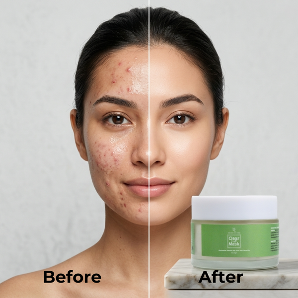 Clear Earth Glow -Green Clay Facial Mask for Anti Acne, Glow, Oil Balance & Gentle Detox for All Skin Types The Bath and Care