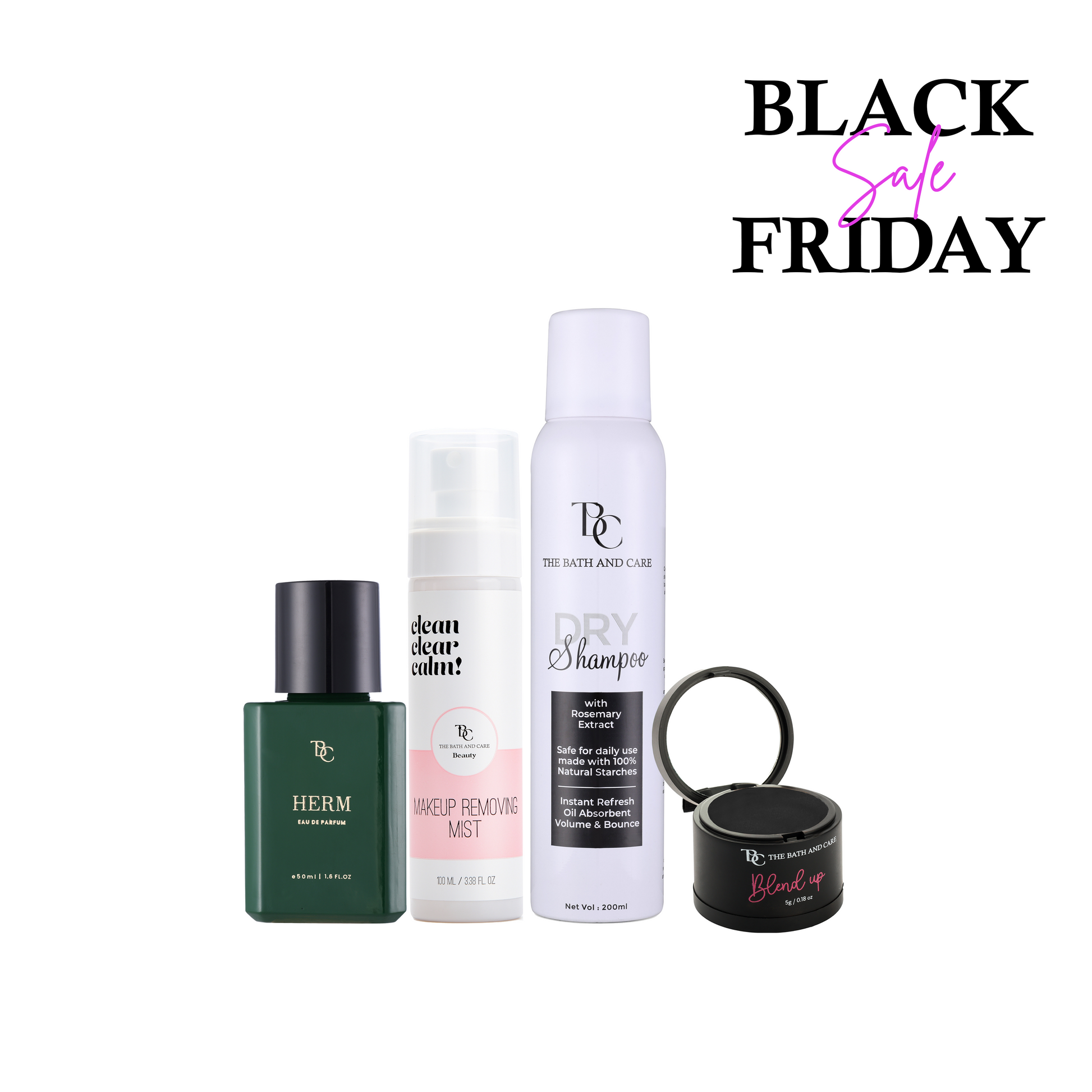 Dry shampoo + Black Hair Mud + Makeup Removing Mist + Herm (BFS) The Bath and Care