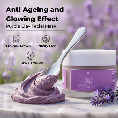 Firm Flex Clay -Purple Clay Facial Mask with Anti Ageing and Glowing Effect The Bath and Care