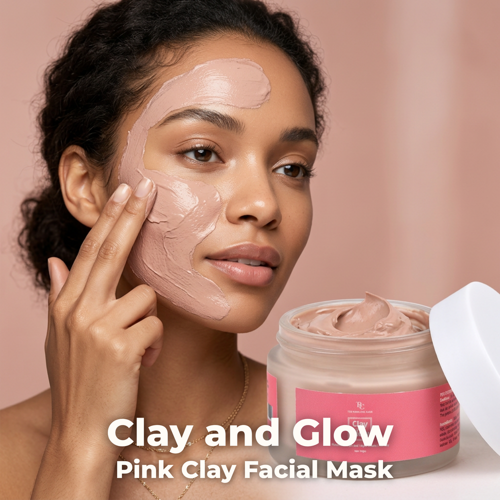 Clay and Glow -Pink Clay Facial Mask with Glow, Oil Balance & Gentle Detox for All Skin Types The Bath and Care