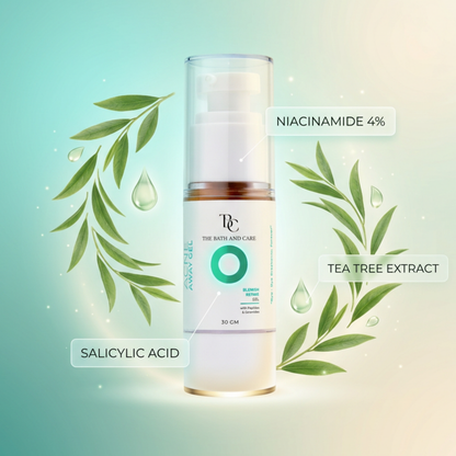 Acne Away Gel – Anti Acne Face Gel with Aloe Vera, Tea Tree, Clove Oil, Peptides & Ceramides The Bath and Care