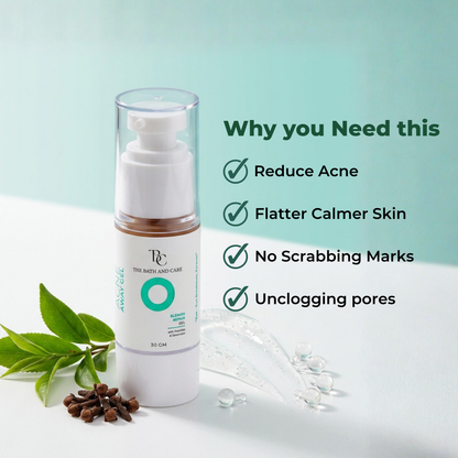 Acne Away Gel – Anti Acne Face Gel with Aloe Vera, Tea Tree, Clove Oil, Peptides & Ceramides The Bath and Care