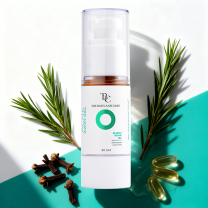 Acne Away Gel – Anti Acne Face Gel with Aloe Vera, Tea Tree, Clove Oil, Peptides & Ceramides The Bath and Care