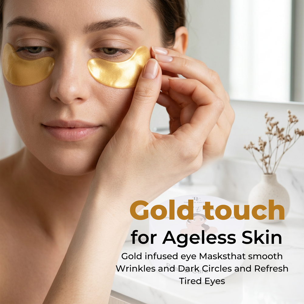 Gold E-Care Gel Eye Mask – Reduces Dark Circles, Puffiness, Fine Lines – Hydrating, Brightening The Bath and Care