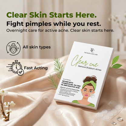Clear Cue Acne Patches – Overnight Pimple Solution with Hydrocolloid Technology The Bath and Care