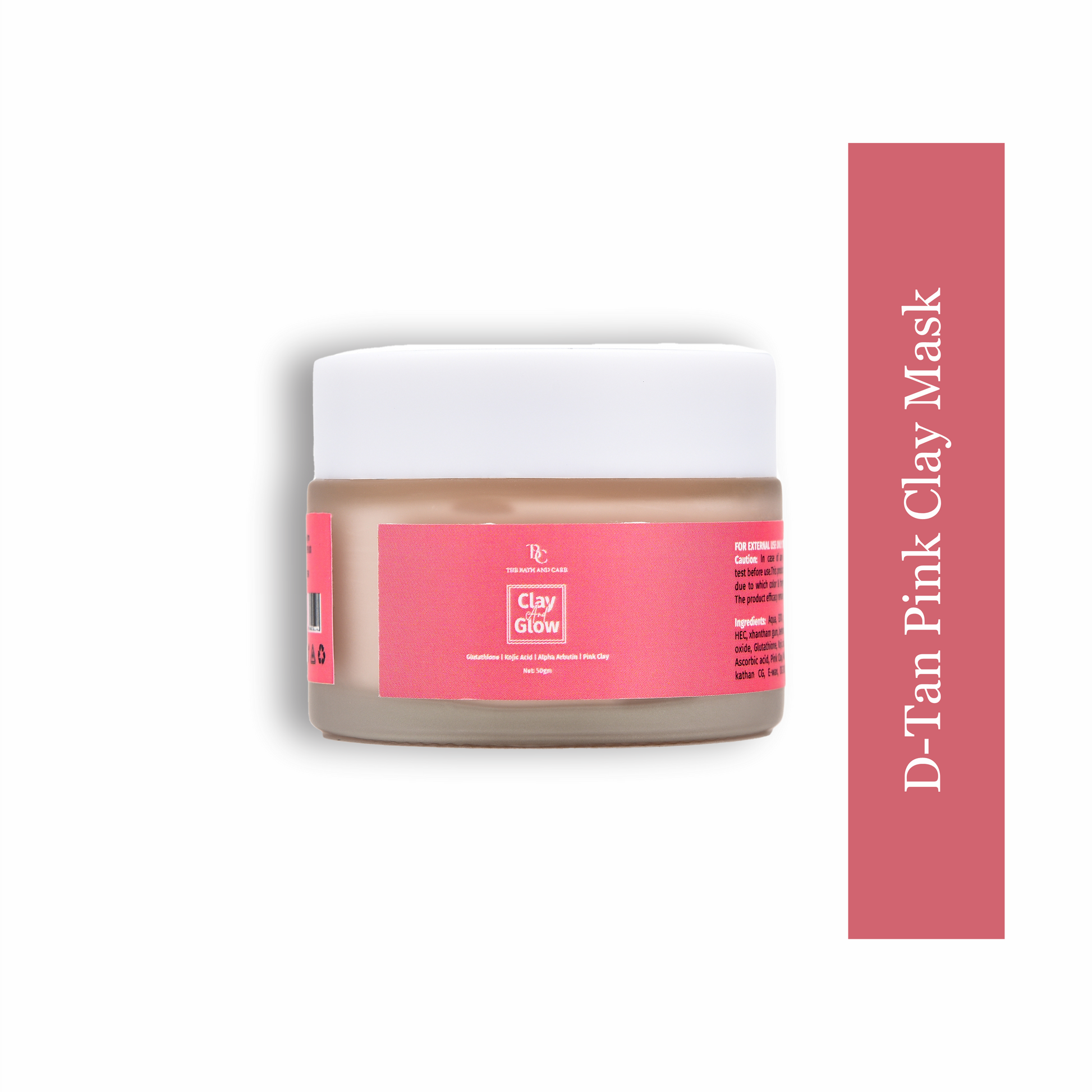 Clay and Glow -Pink Clay Facial Mask with Glow, Oil Balance & Gentle Detox for All Skin Types The Bath and Care