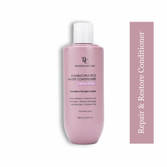 Kombuchka Rice Water Conditioner for Dry and Damaged Hair with Ceramides & Peptides - Repair & Restore The Bath and Care