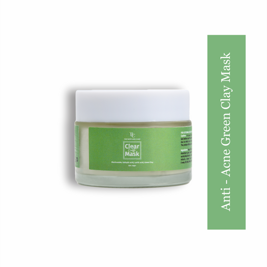 Clear Earth Glow -Green Clay Facial Mask for Anti Acne, Glow, Oil Balance & Gentle Detox for All Skin Types The Bath and Care