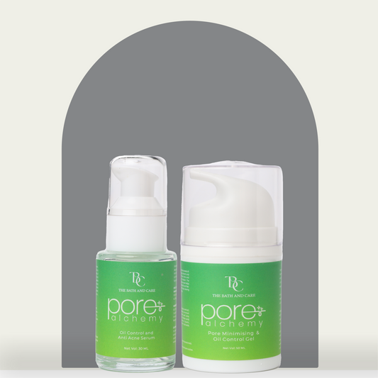 Combo of Pore Alchemy Oil Control And Anti Acne Serum & Pore Minimising And Oil Control Gel The Bath and Care