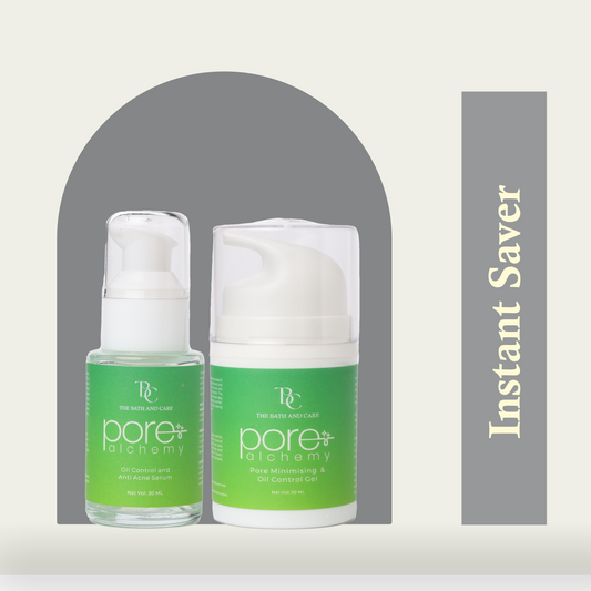 Combo of Pore Alchemy Oil Control And Anti Acne Serum & Pore Minimising And Oil Control Gel The Bath and Care