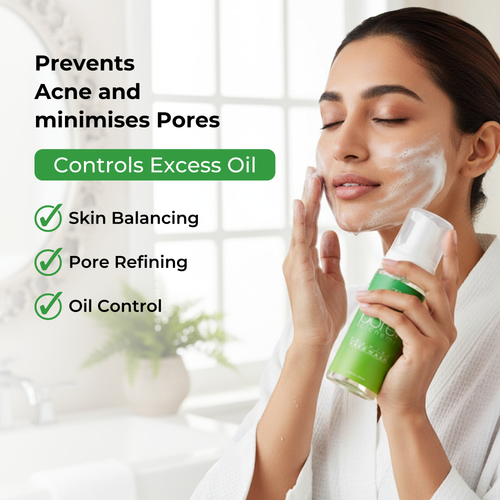 Oil Control Foaming Face Wash with Tea Tree Extract for Pore Minimizing The Bath and Care