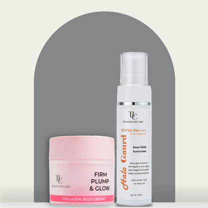 Combo of collagen jelly and sunscreen The Bath and Care