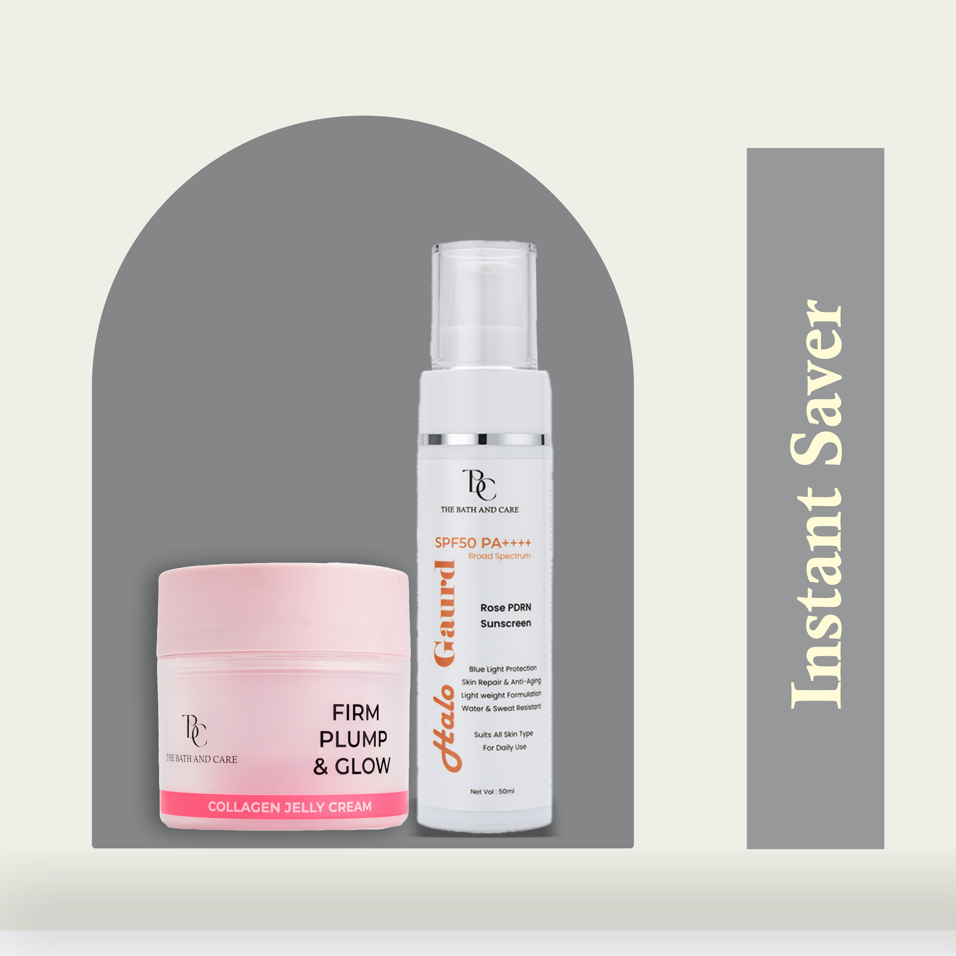 Combo of collagen jelly and sunscreen The Bath and Care