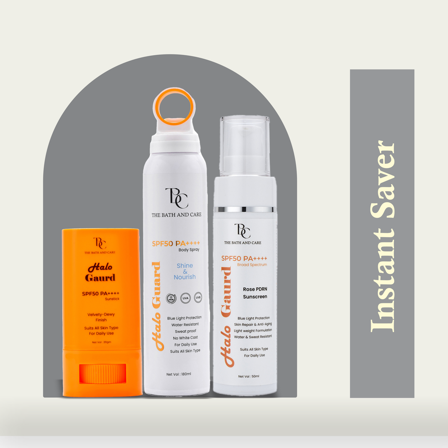 Combo of Halo Guard Sunspray & Sunscreen & Sunstick The Bath and Care