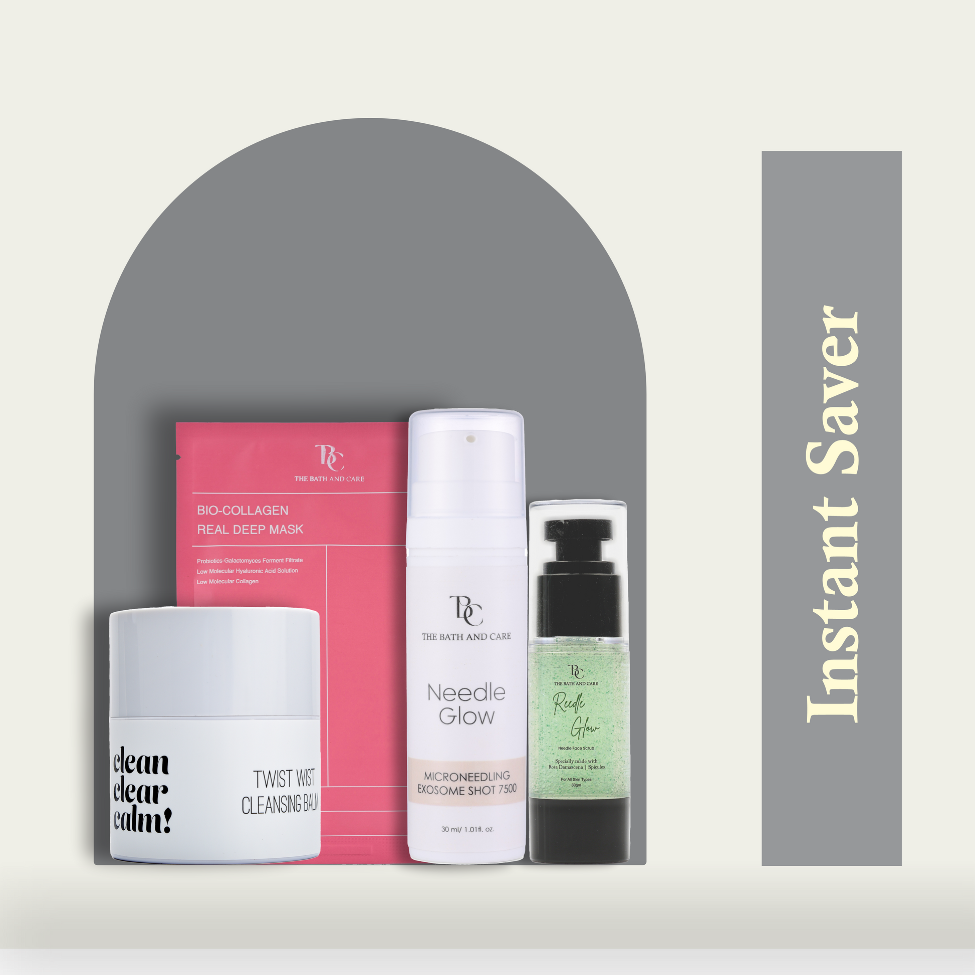 Makeup Remover Balm + Needle Glow + Collagen Sheet Mask + Reedle Scrub The Bath and Care