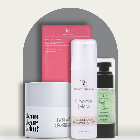 Makeup Remover Balm + Needle Glow + Collagen Sheet Mask + Reedle Scrub The Bath and Care