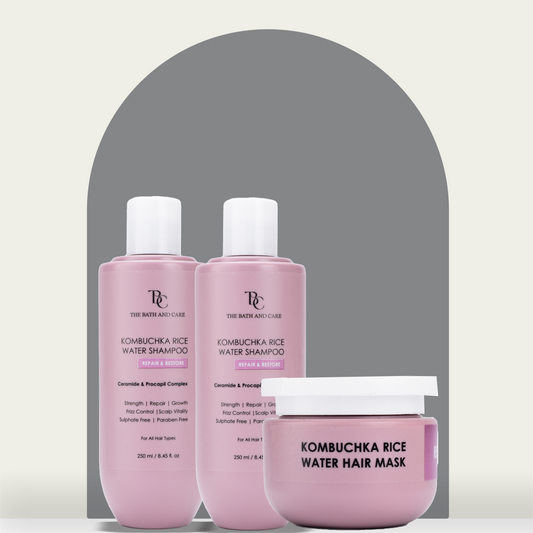 COMBO OF 2 KOMBUCHKA RICE WATER SHAMPOO & 1 MASK– REPAIR & RESTORE The Bath and Care