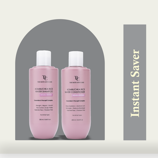COMBO OF KOMBUCHKA RICE WATER SHAMPOO & CONDITIONER – REPAIR & RESTORE The Bath and Care