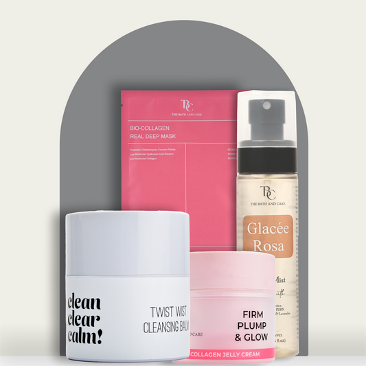Makeup Remover Balm + Glacee Rose + Collagen Sheet Mask + Collagen Jelly The Bath and Care