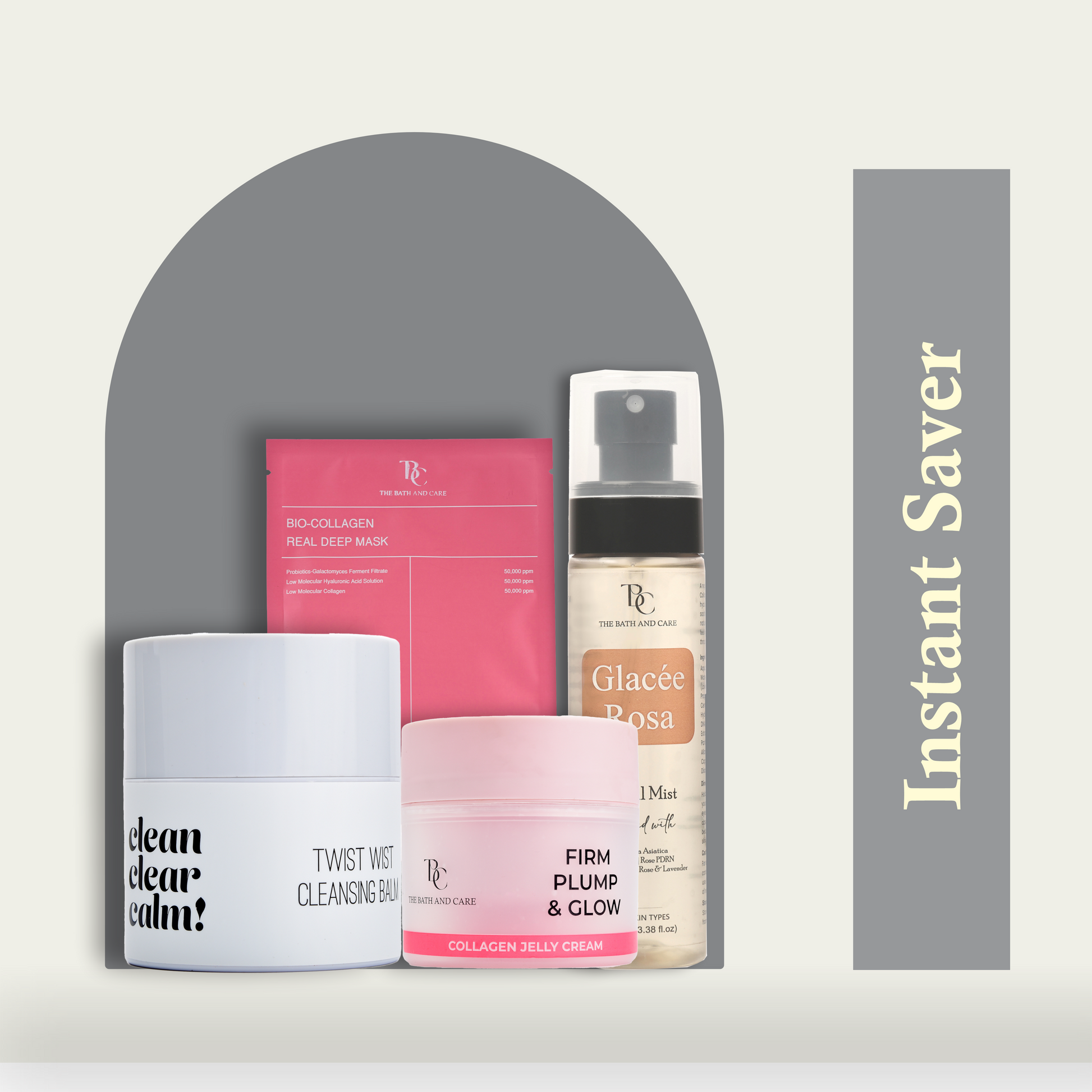 Makeup Remover Balm + Glacee Rose + Collagen Sheet Mask + Collagen Jelly The Bath and Care