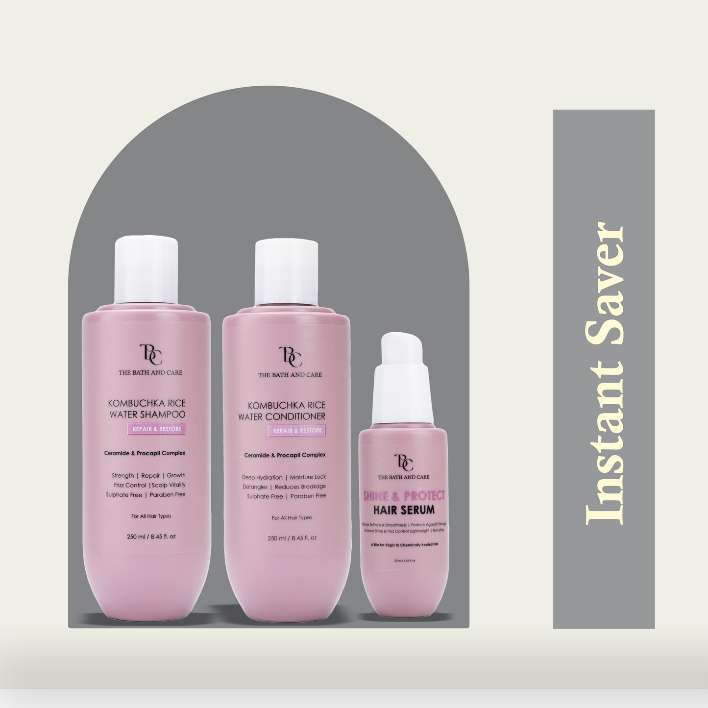 KOMBUCHKA RICE WATER REPAIR & RESTORE Hair Shampoo + Conditioner + Serum The Bath and Care