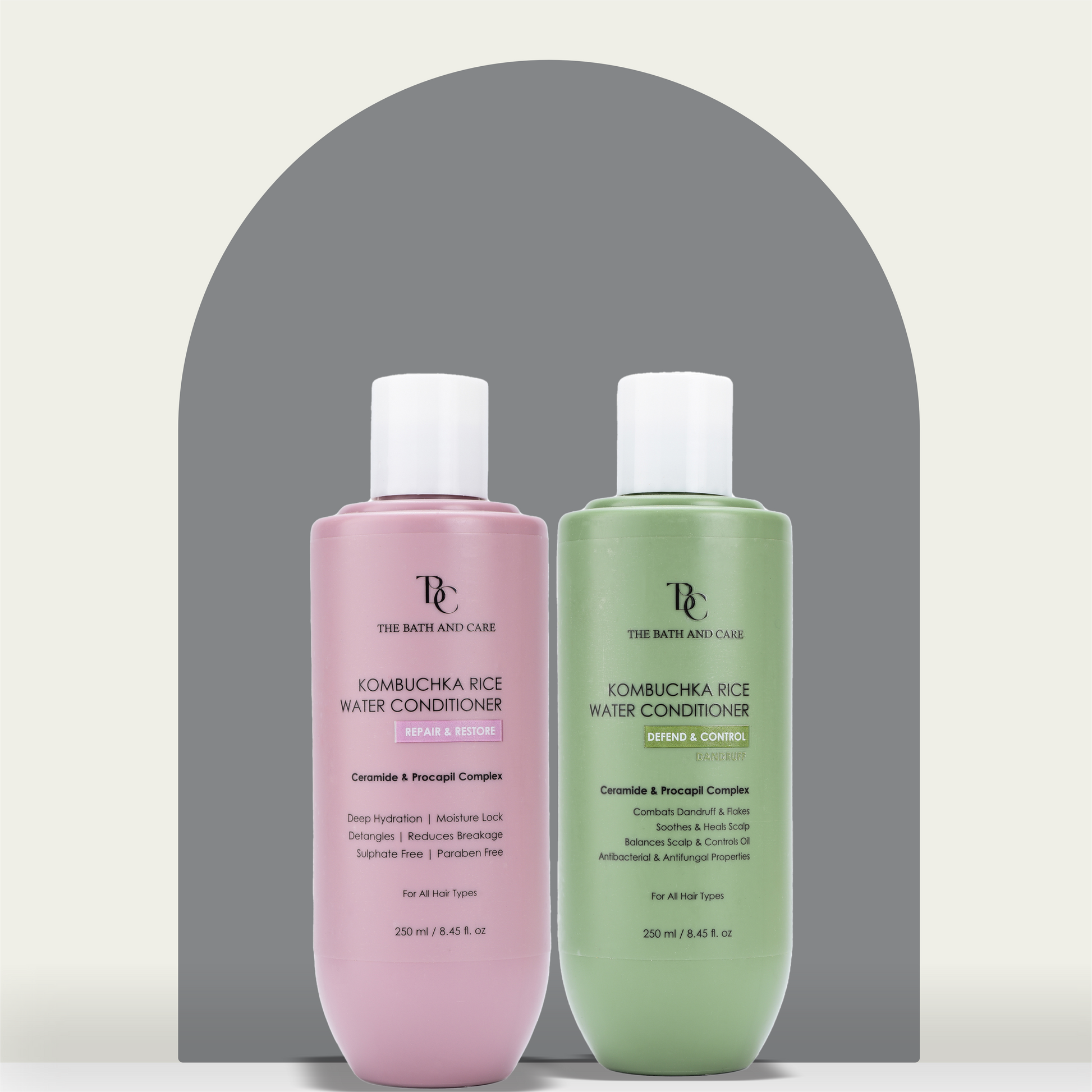 KOMBUCHKA RICE WATER REPAIR & RESTORE Hair Conditioner + DEFEND AND CONTROL Hair Conditioner The Bath and Care