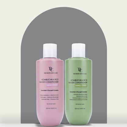 KOMBUCHKA RICE WATER REPAIR & RESTORE Hair Conditioner + DEFEND AND CONTROL Hair Conditioner The Bath and Care