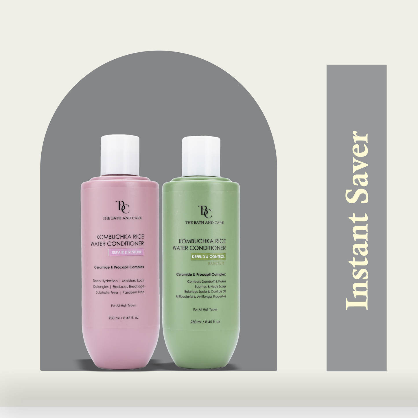KOMBUCHKA RICE WATER REPAIR & RESTORE Hair Conditioner + DEFEND AND CONTROL Hair Conditioner The Bath and Care