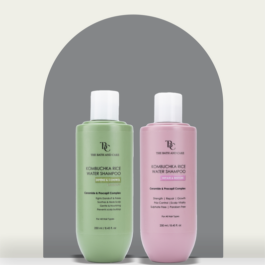 KOMBUCHKA RICE WATER REPAIR & RESTORE Hair Shampoo + DEFEND AND CONTROL Hair Shampoo The Bath and Care