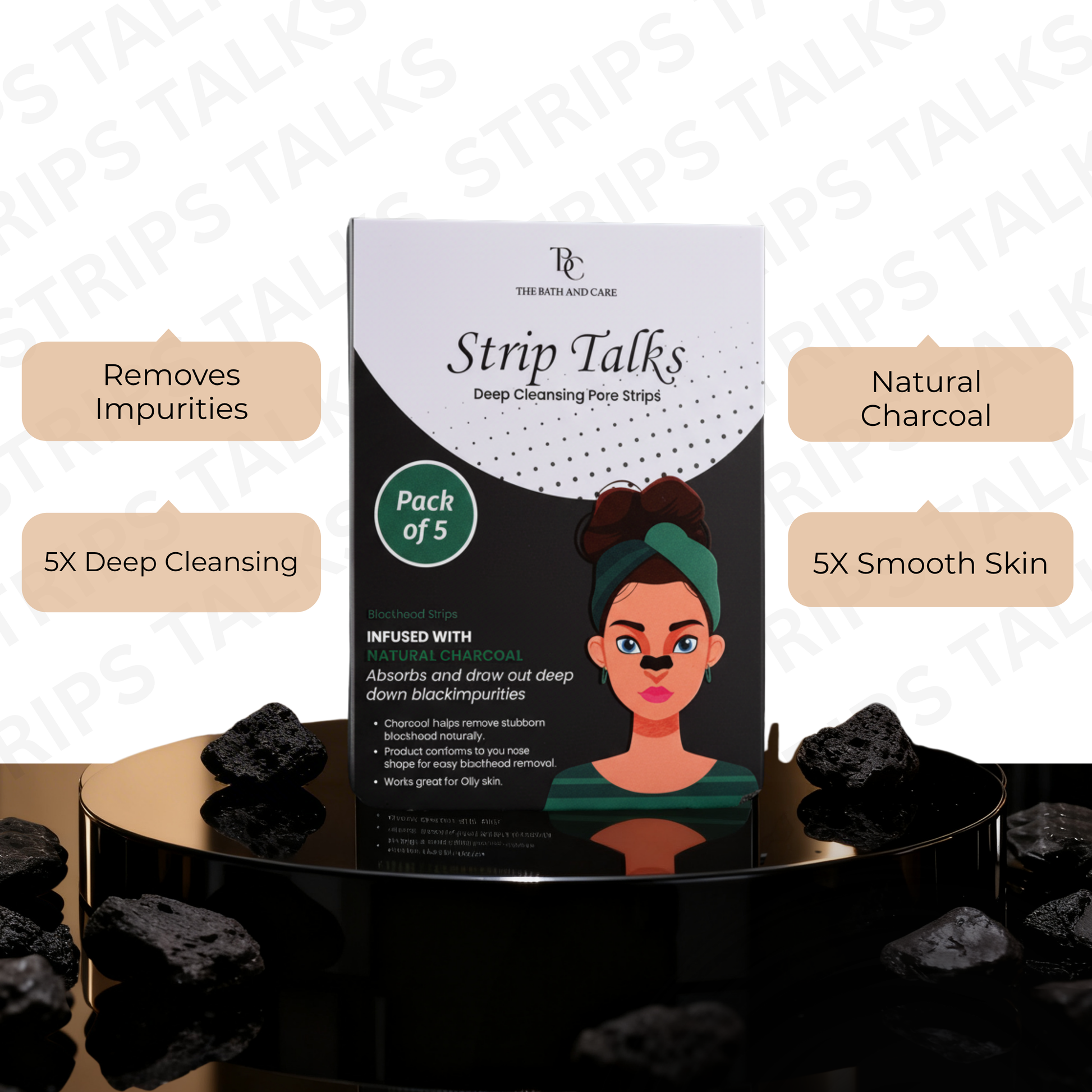 Deep Cleansing Charcoal Nose Strips - Nose Blackheads & Pores Remover - Strip Talks The Bath and Care