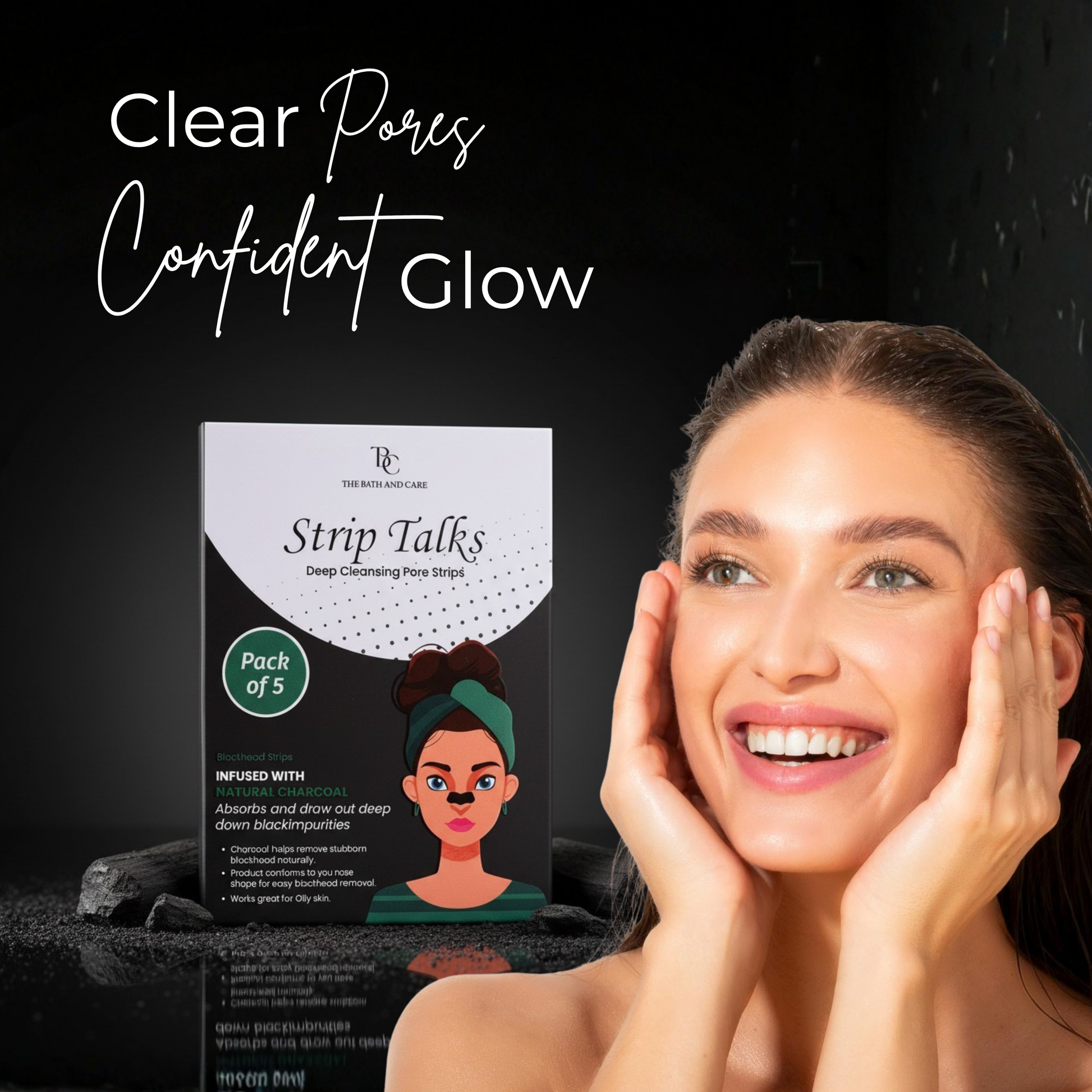 Deep Cleansing Charcoal Nose Strips - Nose Blackheads & Pores Remover - Strip Talks The Bath and Care