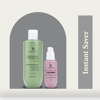 KOMBUCHKA RICE WATER DEFEND AND CONTROL Hair Shampoo + Hair Serum The Bath and Care