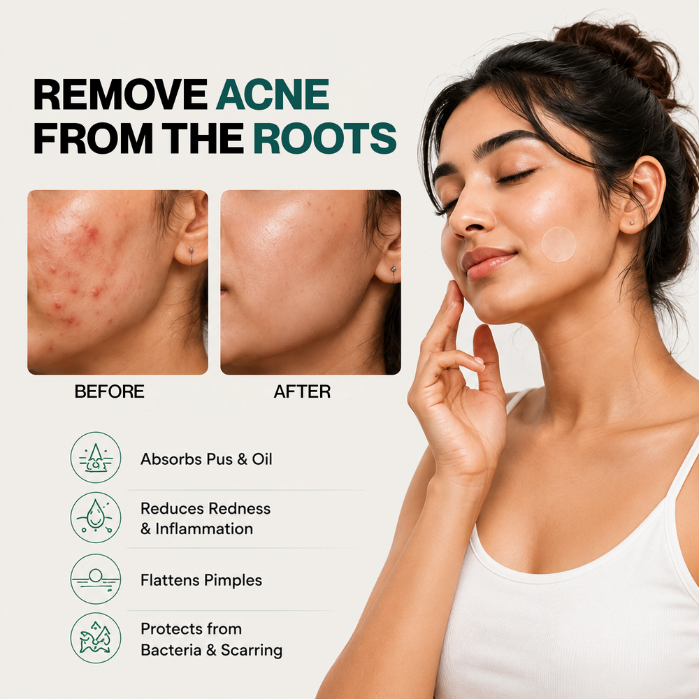 Clear Cue Acne Patches â€“ Overnight Pimple Solution with Hydrocolloid Technology The Bath and Care