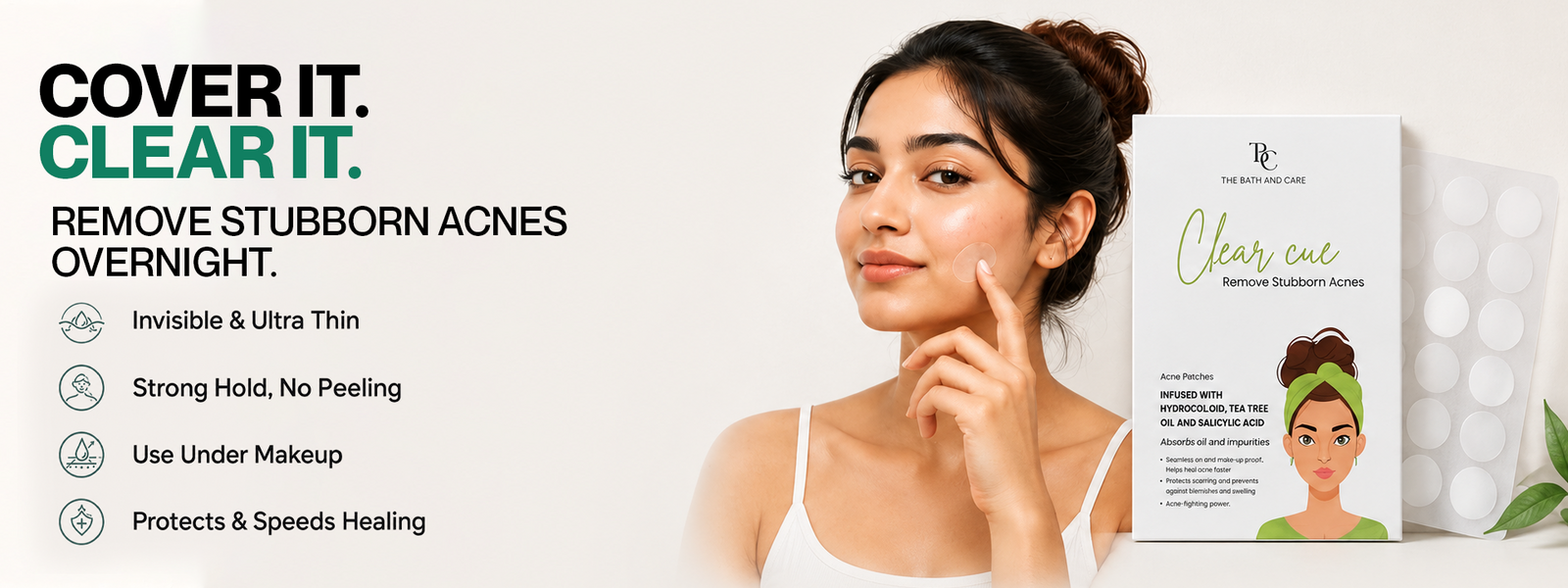 Clear Cue Hydrocolloid Acne Patches for Overnight Spot Care