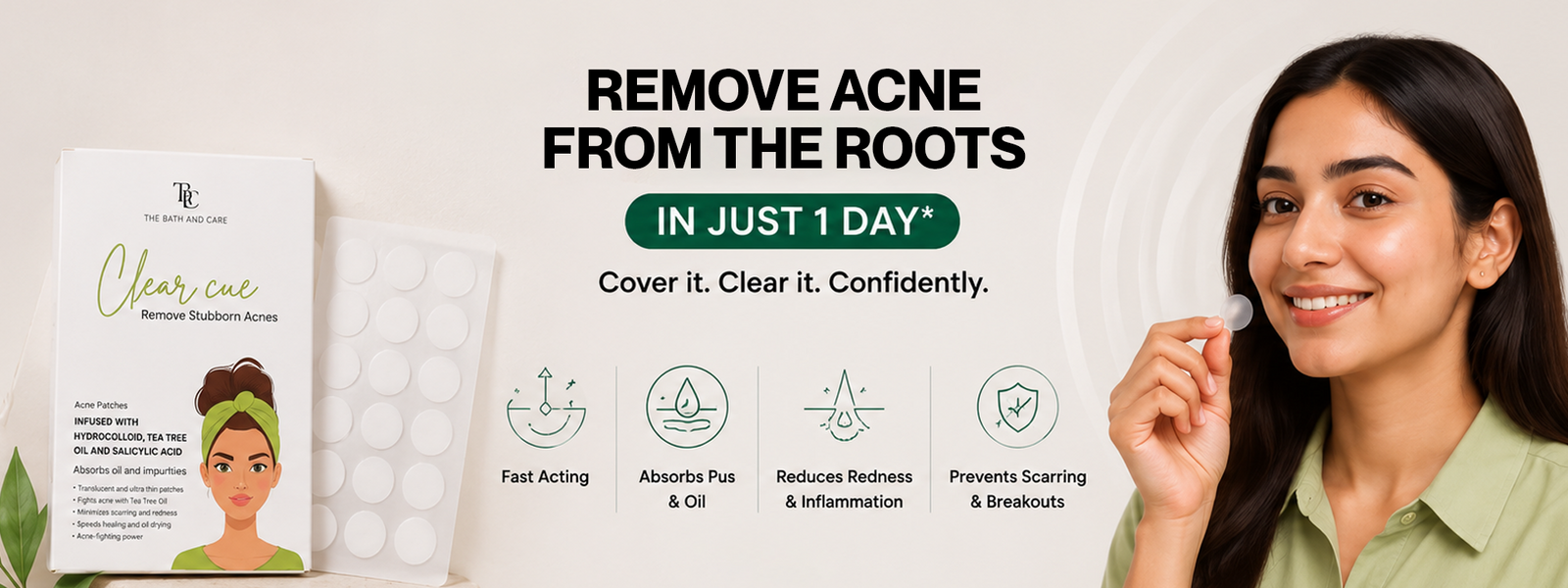 Clear Cue Hydrocolloid Acne Patches for Overnight Spot Care