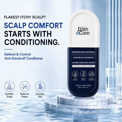 Kombuchka Rice Water Shampoo - Defend and Control Hair Shampoo for Dandruff, Flaky Scalp & Frizz Control, Biotin & Oryza Sativa Rice Extracts The Bath and Care