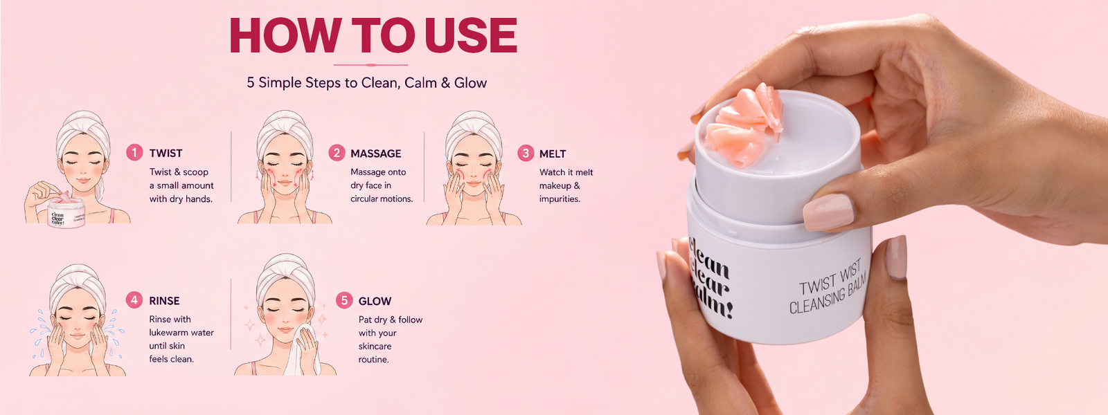 Makeup Remover Cleansing Balm for Waterproof Makeup