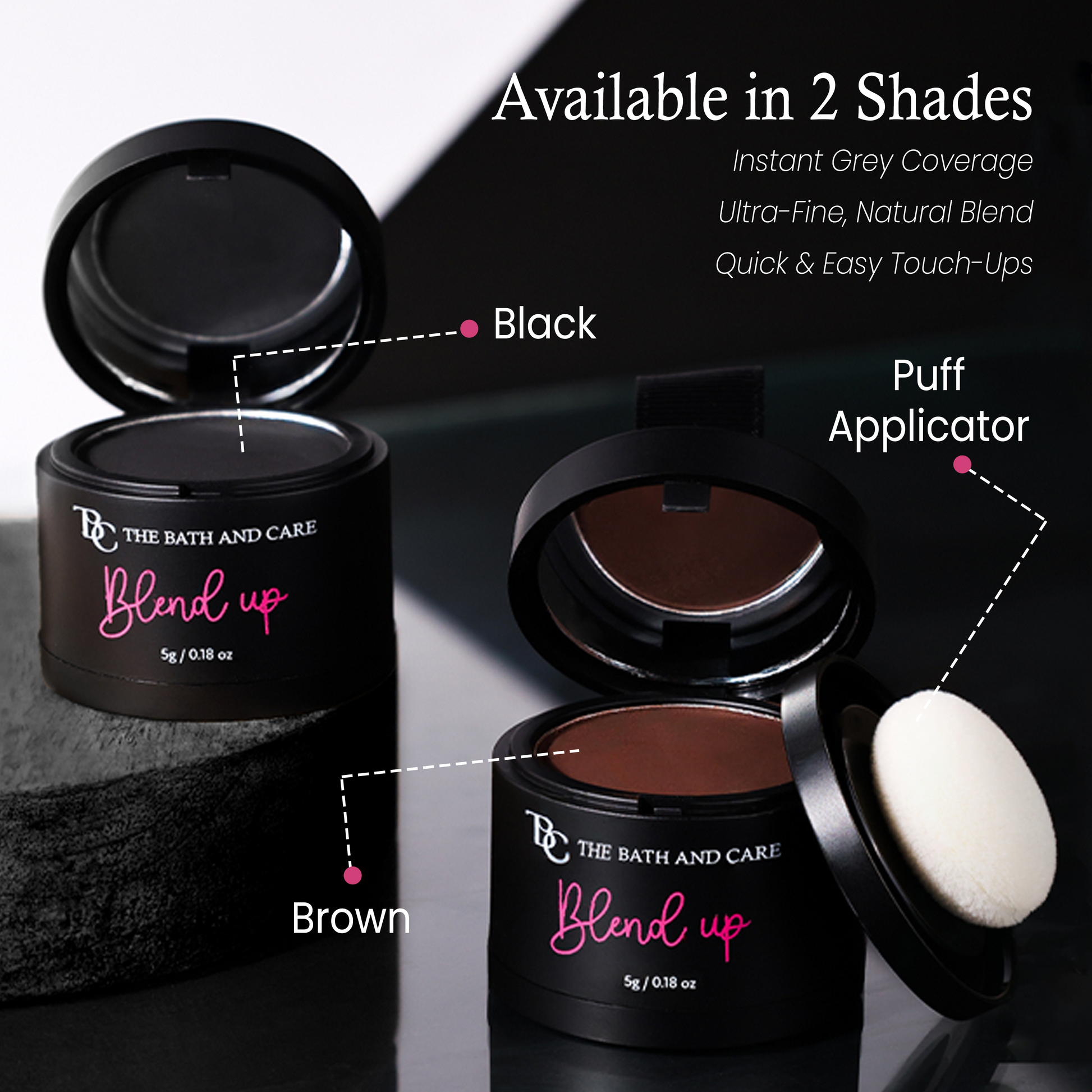 Blend Up - Hair Root Touch Up Powder, Covers Grey Hair, Roots & Bald Spots Instantly The Bath and Care