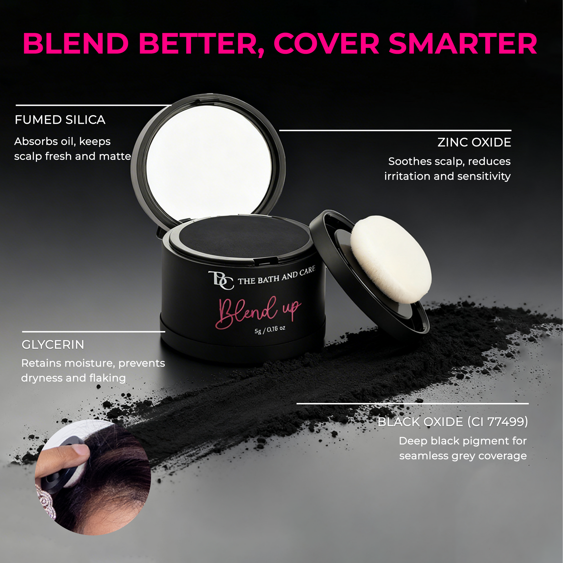 Blend Up - Hair Root Touch Up Powder, Covers Grey Hair, Roots & Bald Spots Instantly The Bath and Care