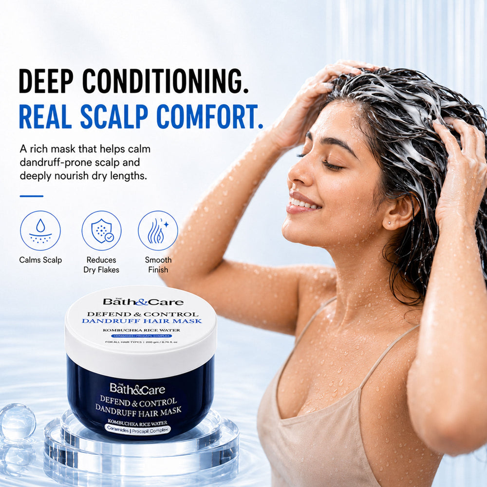 Kombuchka Rice Water Anti-Dandruff Hair Mask - Defend and Control - Reduces Flakes, and Promotes Healthy Hair Growth The Bath and Care