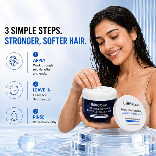 Kombuchka Rice Water Anti-Dandruff Hair Mask - Defend and Control - Reduces Flakes, and Promotes Healthy Hair Growth The Bath and Care
