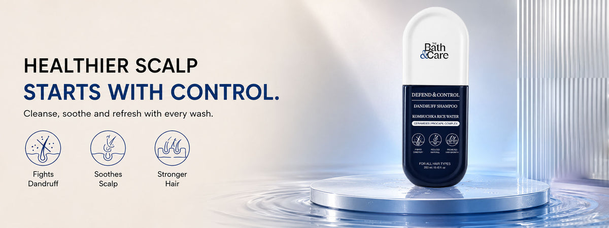 Rice Water Anti-Dandruff Shampoo for Dandruff, Flaky & Oily Scalp, Frizz Control and Stronger Hair with Biotin | Kombuchka Defend & Control