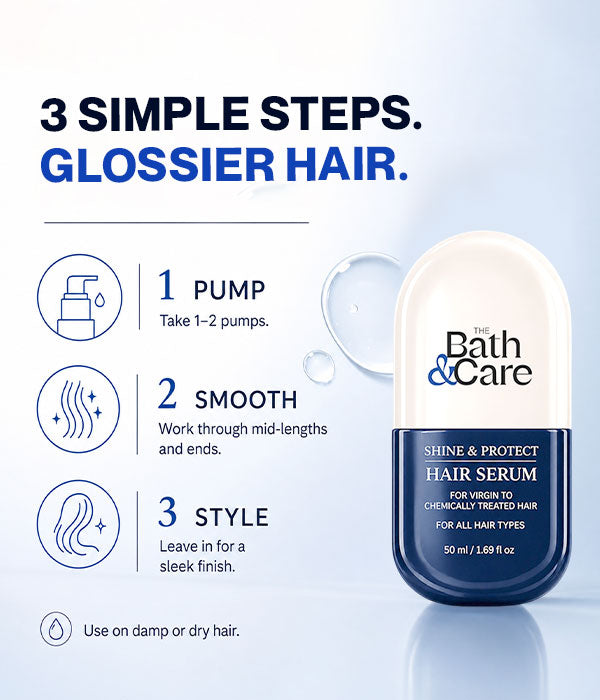 Shine & Protect Hair Serum for Frizzy, Dandruff-Prone Hair – Smooths, Adds Shine, Controls Frizz & Leaves Hair Silky