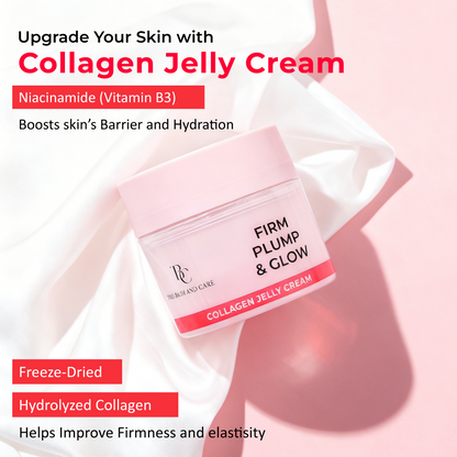 Firm Plump & Glow - Collagen Jelly Cream with Peptides, Caffeine & Moringa for Firm Glowing Skin | 100g The Bath and Care