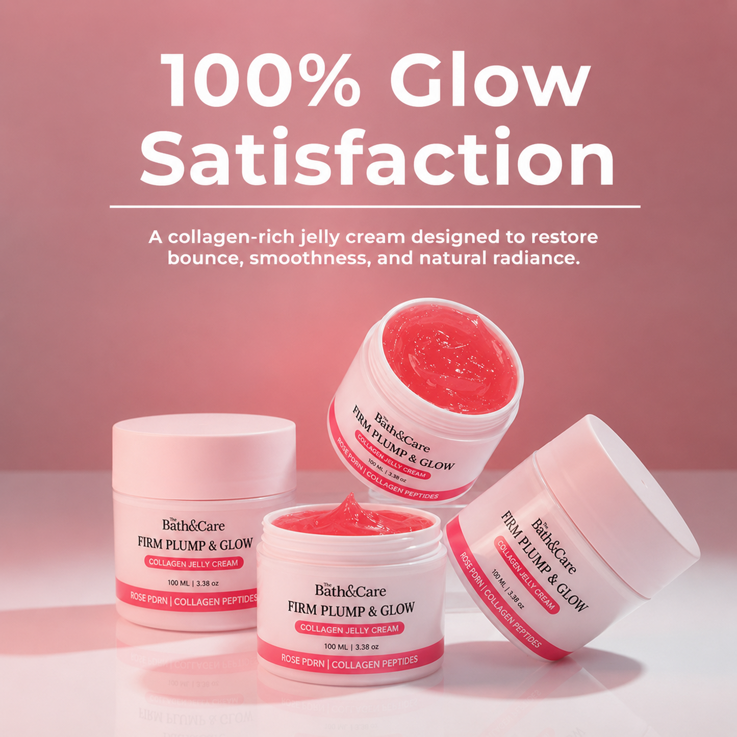 Firm Plump & Glow - Collagen Jelly Cream with Peptides, Caffeine & Moringa for Firm Glowing Skin | 100g The Bath and Care