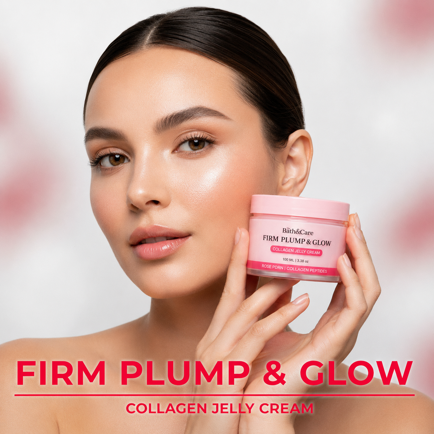 Firm Plump & Glow - Collagen Jelly Cream with Peptides, Caffeine & Moringa for Firm Glowing Skin | 100g The Bath and Care