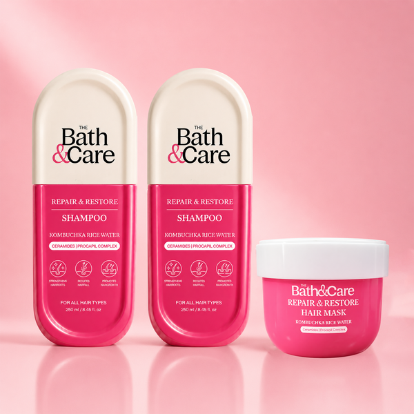 COMBO OF 2 KOMBUCHKA RICE WATER SHAMPOO & 1 MASK– REPAIR & RESTORE The Bath and Care