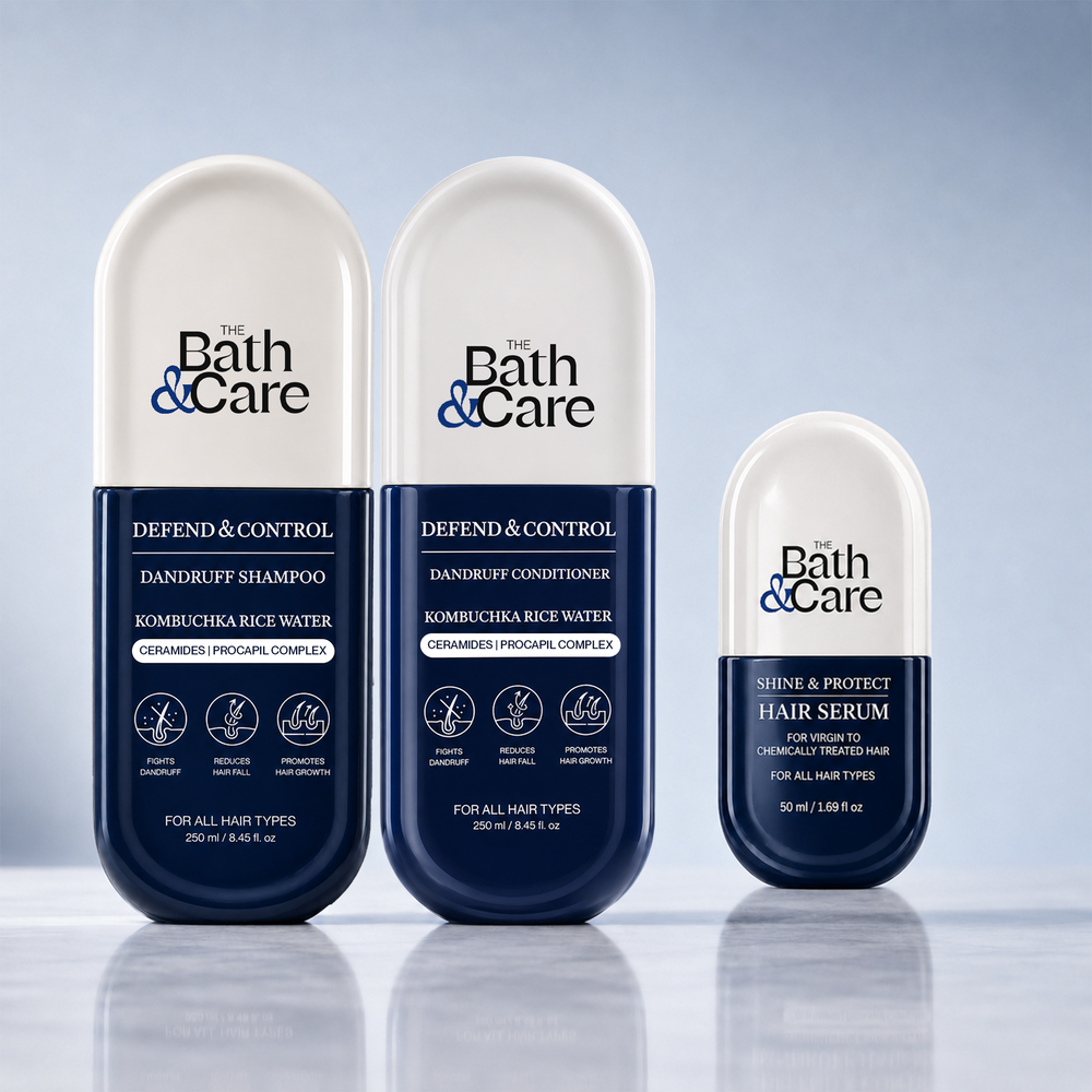 KOMBUCHKA RICE WATER - DEFEND AND CONTROL Hair Shampoo + Conditioner + Hair Serum The Bath and Care