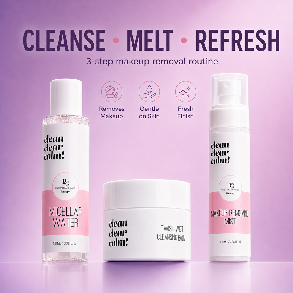 Makeup Removing Mist + Micellar Water + Makeup Remover Balm Combo The Bath and Care