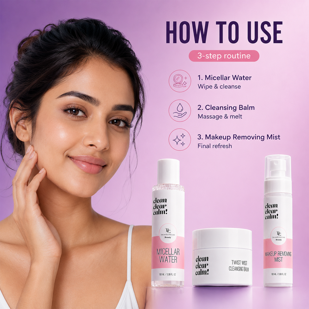 Makeup Removing Mist + Micellar Water + Makeup Remover Balm Combo The Bath and Care